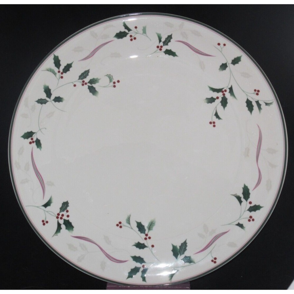 Christopher Stuart Holiday Splendor Cake Round‎ Serving Plate Christmas Holly